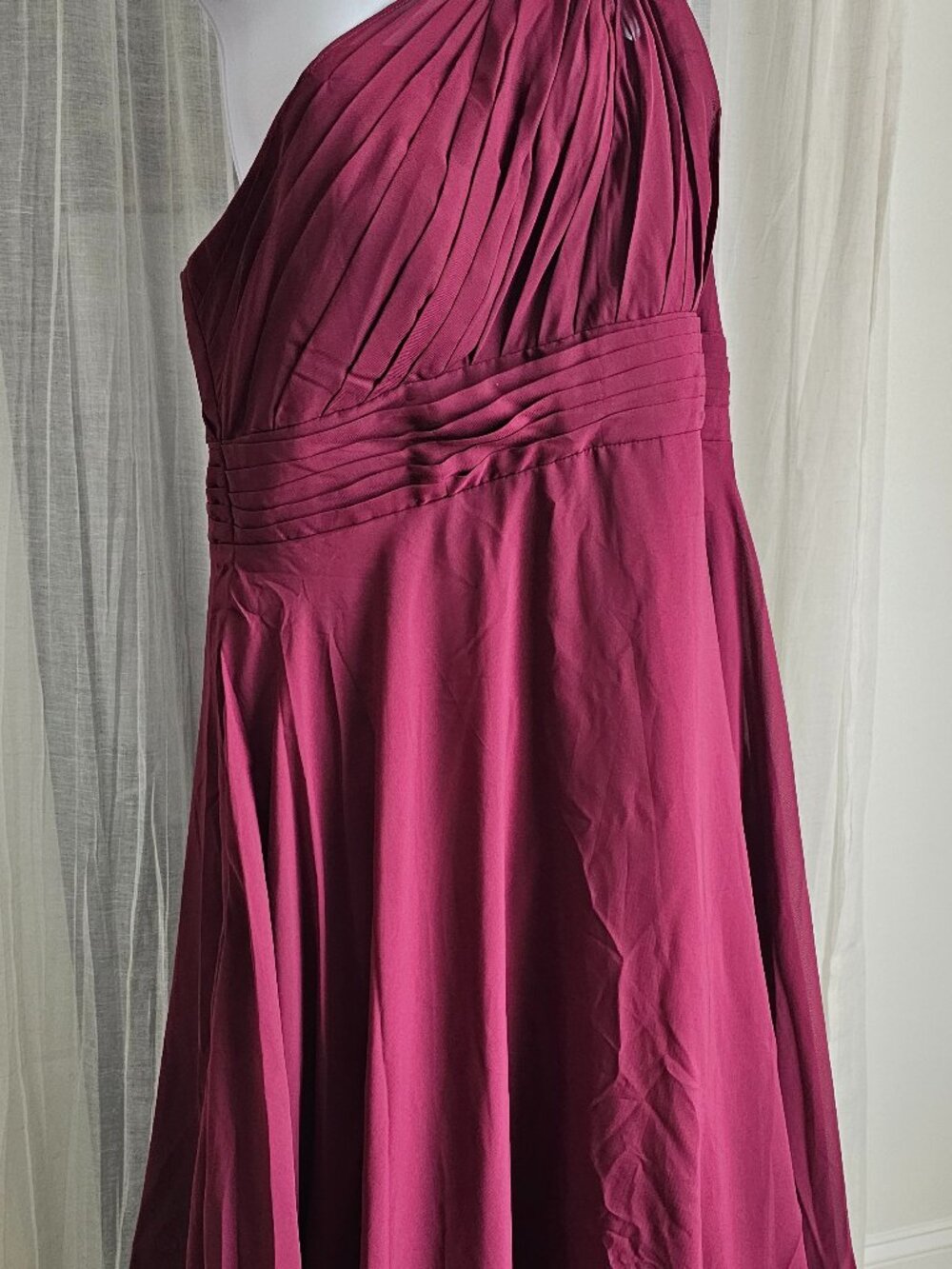 Women's Maxi Padded One Shoulder Weeding Dress Wine Size 20 NWT